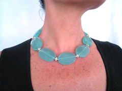 exquisite translucent faceted faux Amazonite ovals